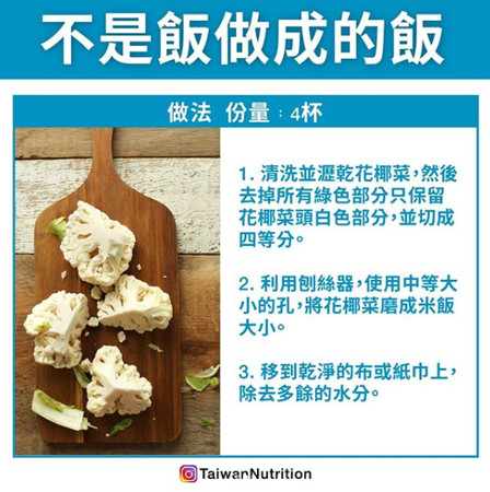 ▲花椰菜飯圖。（圖／《Taiwan Nutrition台灣營養》授權提供）