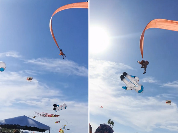 ▲▼新竹南寮一名小女童被風箏捲上天空。（圖／翻攝自Facebook／跟著Via趣旅行～Part II）